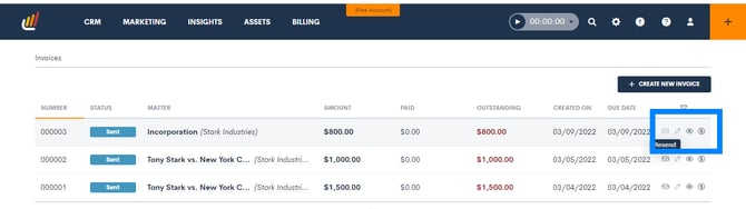 Lawmatics Invoice Home