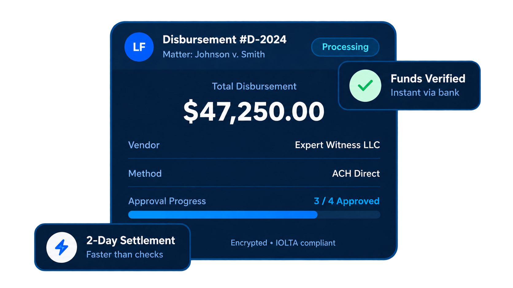 disbursement large