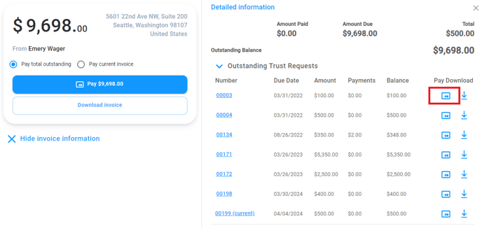 lawcus invoice payment page