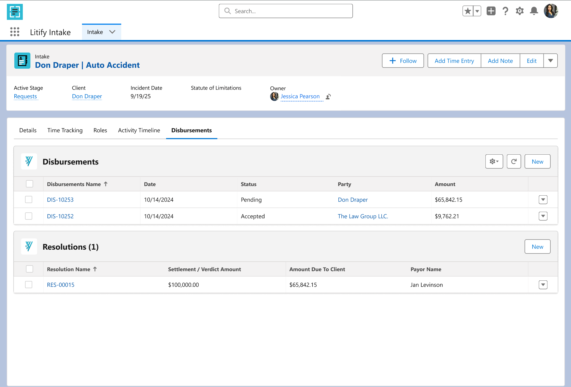 Litify - Setup Disbursement