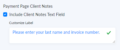 Client Notes Field