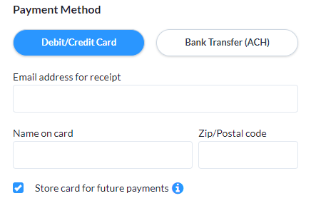 Enter Payment Info
