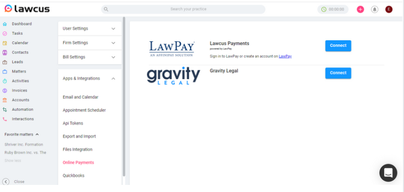 Connect Gravity Legal to Lawcus